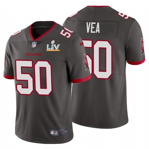 Men's Tampa Bay Buccaneers #50 Vita Vea Grey NFL 2021 Super Bowl LV Limited Stitched Jersey